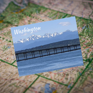 Washington Olympic Mountains en Hood Canal Reizen Briefkaart