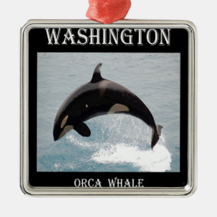 Washington Orca Whale Metalen Ornament