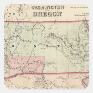Washington, Oregon en Idaho en Montana Vierkante Sticker