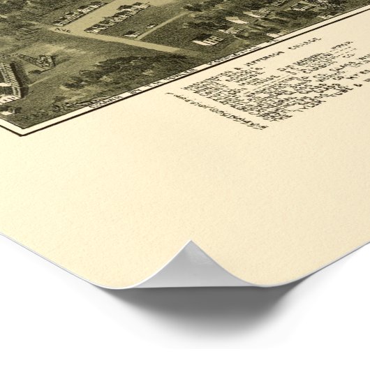 Washington, PA Panorama Kaart - 1897 Poster (Hoek)