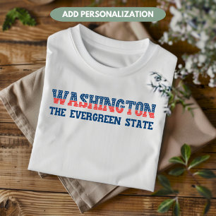 Washington Patriottische Groene Staat Aangepast T-shirt