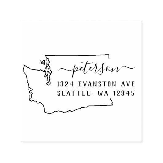 Washington retouradres stempel zelf-inkt (Design)
