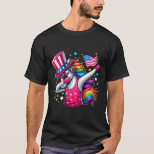 Washington Ridder Haai Grappig 4 Juli Amerikaanse T-shirt