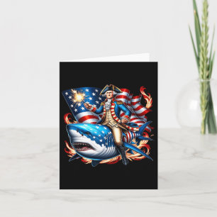 Washington Riding Shark Funny 4 juli Amerikaanse F Kaart
