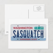Washington Sasquatch License Bord Briefkaart (Voorkant / Achterkant)