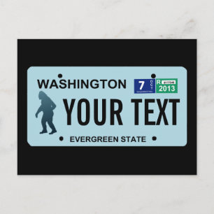 Washington Sasquatch License Bord Briefkaart