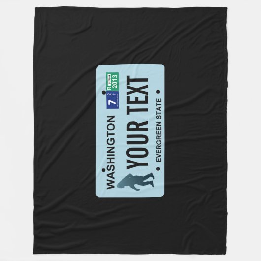 Washington Sasquatch License Bord Fleece Deken (Voorkant)