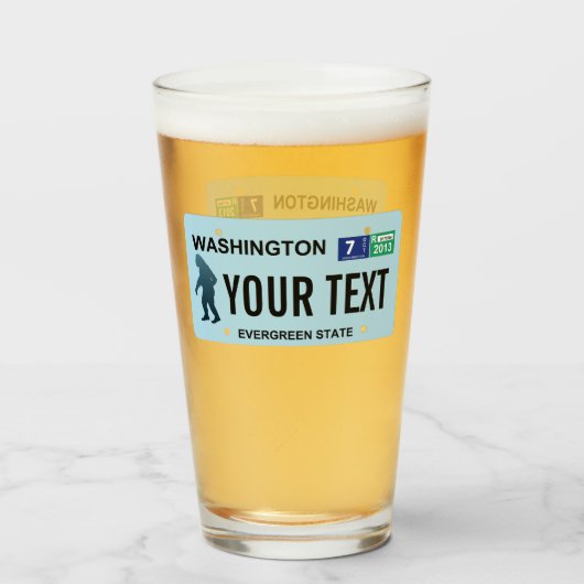 Washington Sasquatch License Bord Glas (Voorkant gevuld)
