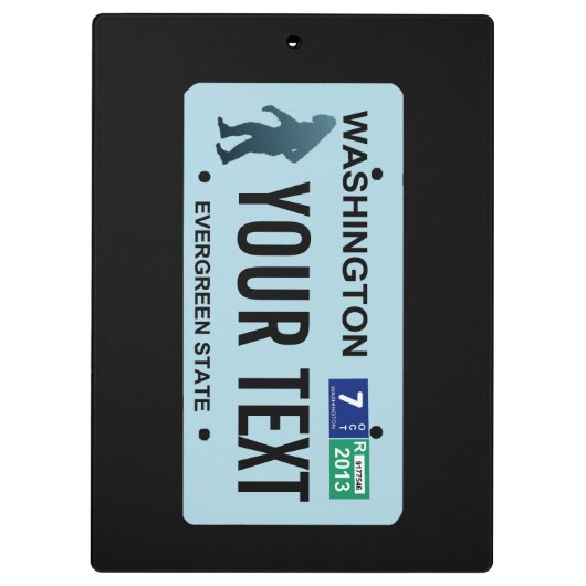 Washington Sasquatch License Bord Klembord (Achterkant)