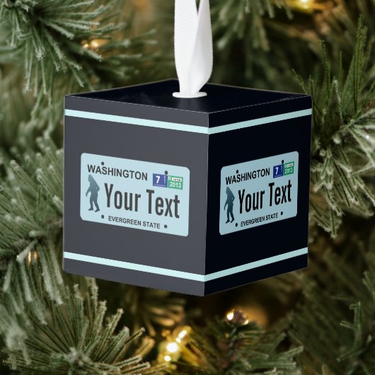Washington Sasquatch License Bord Kubus Ornament (Boom)