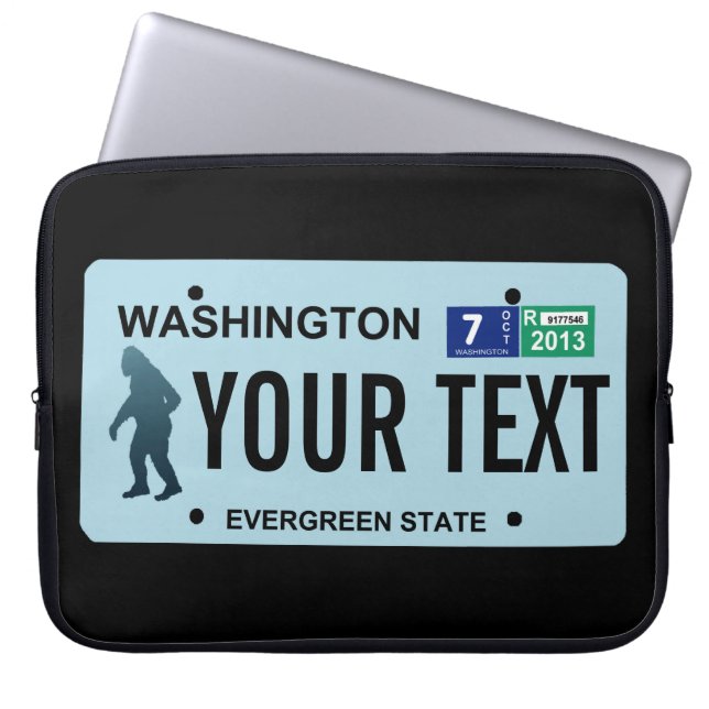 Washington Sasquatch License Bord Laptop Sleeve (Voorkant)