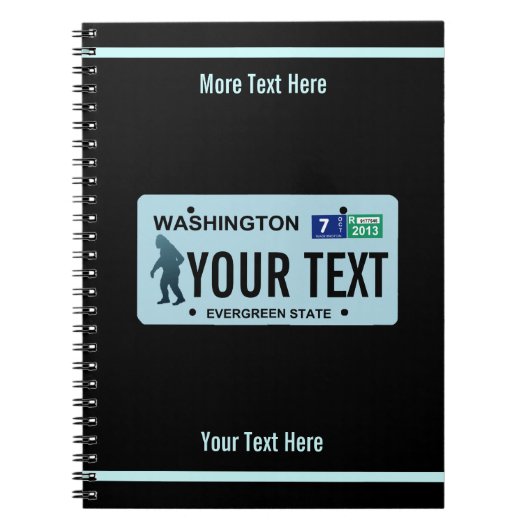 Washington Sasquatch License Bord Notitieboek (Voorkant)