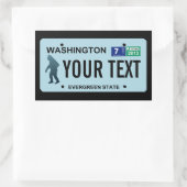 Washington Sasquatch License Bord Rechthoekige Sticker (Tas)