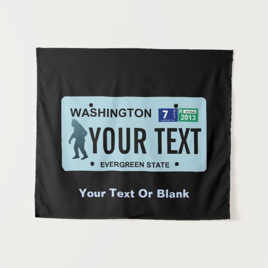 Washington Sasquatch License Bord Wandkleed (Voorkant (horizontaal))