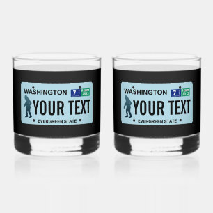 Washington Sasquatch License Bord Whisky Glas