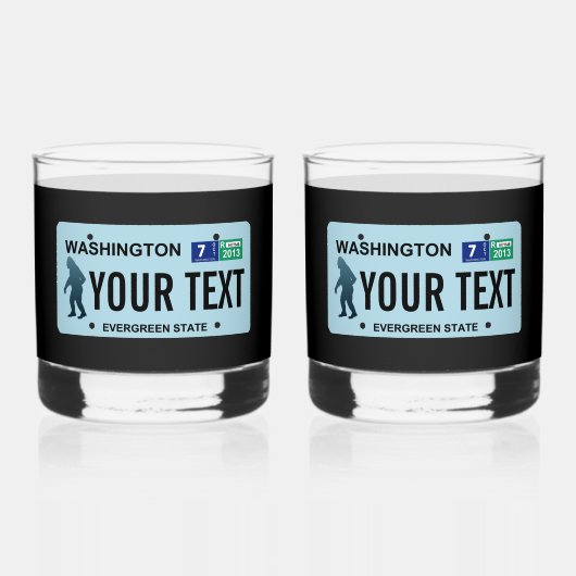 Washington Sasquatch License Bord Whisky Glas (Voorkant)