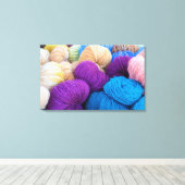 Washington, Seabeck. Ballen kleurrijke garen Canvas Afdruk (Insitu (Houten vloer))