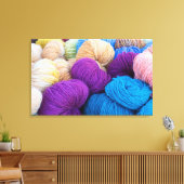 Washington, Seabeck. Ballen kleurrijke garen Canvas Afdruk (Insitu (Woonkamer))
