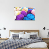 Washington, Seabeck. Ballen kleurrijke garen Canvas Afdruk (Insitu (Slaapkamer))