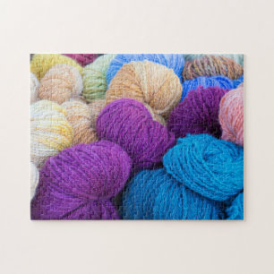 Washington, Seabeck. Ballen kleurrijke garen Legpuzzel