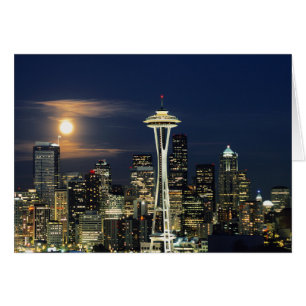 Washington, Seattle, Skyline la nuit depuis Kerry