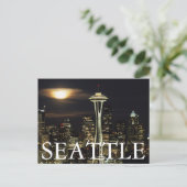 Washington, Seattle, Skyline 's nachts van Kerry 2 Briefkaart (Staand voorkant)
