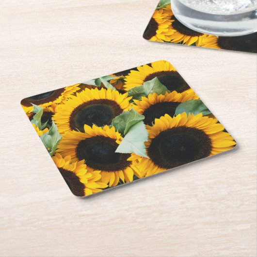 Washington, Seattle, Sunflower for sale pike Vierkante Kartonnen Onderzetter (Schuin)