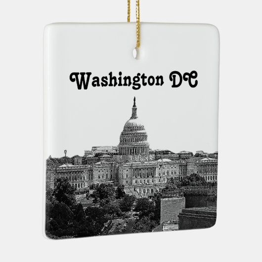 Washington Skyline geëtst Keramisch Ornament (Rechts)