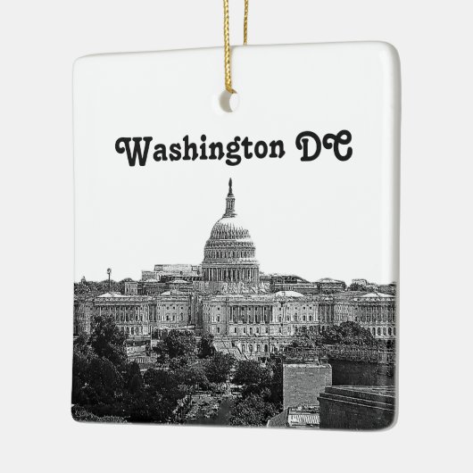 Washington Skyline geëtst Keramisch Ornament (Links)