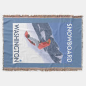 Washington Snowboarding Vintage Travel Poster Deken (Voorkant)