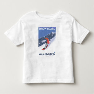 Washington Snowboarding Vintage Travel Poster Kinder Shirts