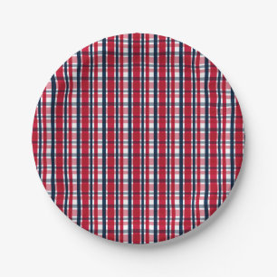 Washington Sportfan Rood Wit Blauw Geruit Papieren Bordje