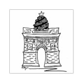 Washington Square Arch Tree NYC Kerstvakantie Rubberstempel (Afrduk)