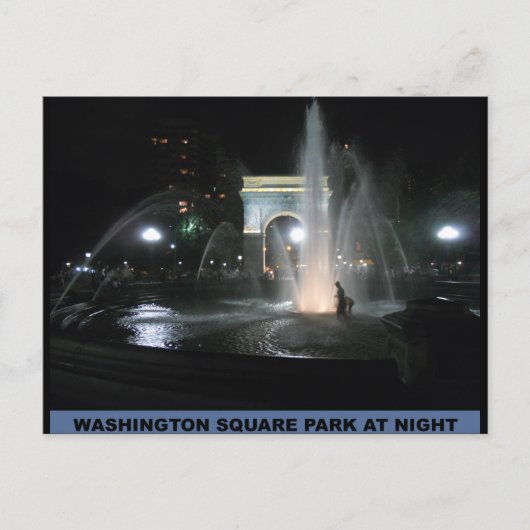 Washington Square Park at Night, NYC Briefkaart (Voorkant)