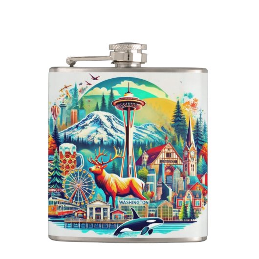 Washington State Adventure Flask Heupfles (Voorkant)