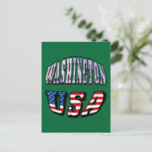 Washington State Afbeelding en de Amerikaanse vlag Briefkaart (Staand voorkant)