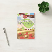 Washington State Appelboom Reisposter Cartoon. Post-it® Notes (Kantoor)
