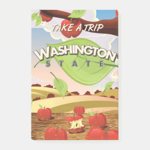 Washington State Appelboom Reisposter Cartoon. Post-it® Notes