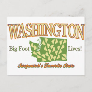 Washington State - Bigfoot Leeft! Briefkaart