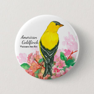 Washington State Bird American Goldfinch Ronde Button 5,7 Cm