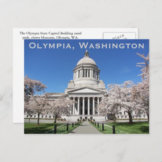 Washington State Capitol Spring Travel Briefkaart (Voorkant / Achterkant)