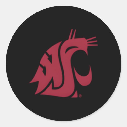 Washington State Cougars Links Borst Icoon Ronde Sticker (Voorkant)