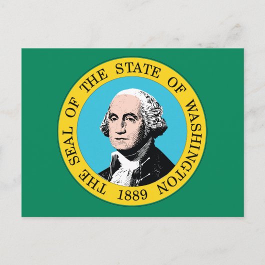 Washington State Flag Green Field Portrait 1889 Briefkaart (Voorkant)