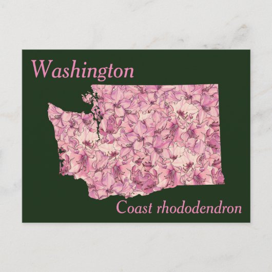 Washington State Flower Collage Map Briefkaart (Voorkant)