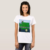 Washington State Map Faux Quarter, Seal, Mountains T-shirt (Voorkant volledig)