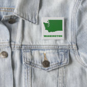 Washington State Map Green en White Square Button (In situ)