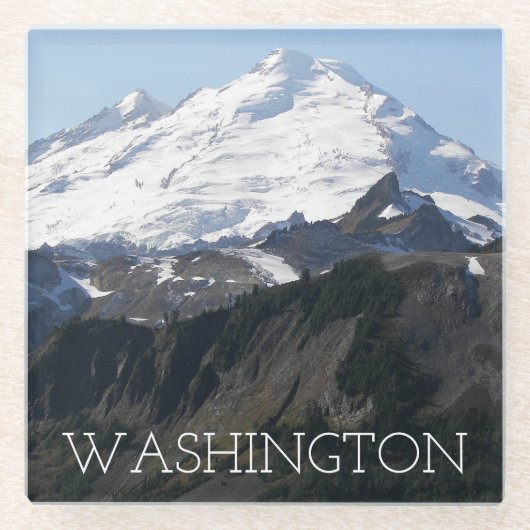 Washington State Mount Baker Landschap Glazen Onderzetter (Voorkant)