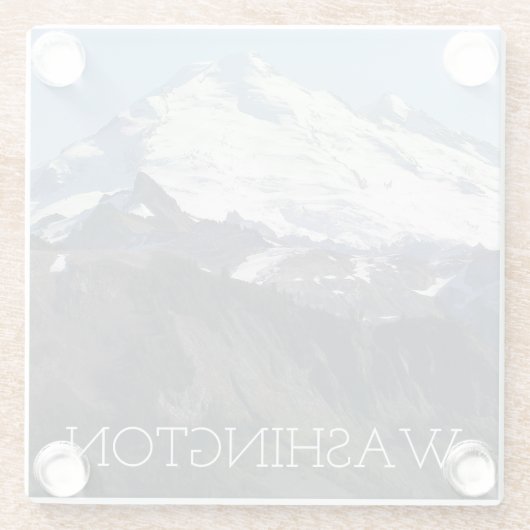 Washington State Mount Baker Landschap Glazen Onderzetter (Achterkant)