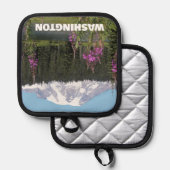 Washington State Mount Rainier Wildflower Pannenlap (Voorkant / Achterkant)