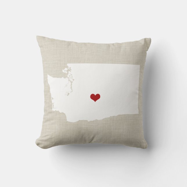 Washington State New Home Pillow 16 x 16 inch Kussen (Voorkant)